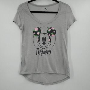 Disney Live Happy Mickey Floral Short Sleeve Tee M